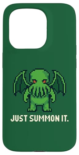 Cthulhu Pixelkunst im Retro-Look für Gamer, Just Summon It, Cosmic Horror Hülle für iPhone 15 Pro von Cthulhu Idol Miskatonic Horror Shop