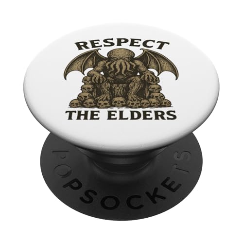 Cthulhu Respektiert die Ältesten PopSockets Klebender PopGrip von Cthulhu Idol Miskatonic Horror Shop