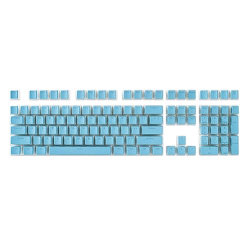 Ctwezoikmt 1 Set Pudding-Tastatur-Hutbox, mechanische Tastatur, doppelschichtig, milchig, transparent, Pbt personalisierbar, Creme-Gelee, Kunststoff (Hellblau) von Ctwezoikmt