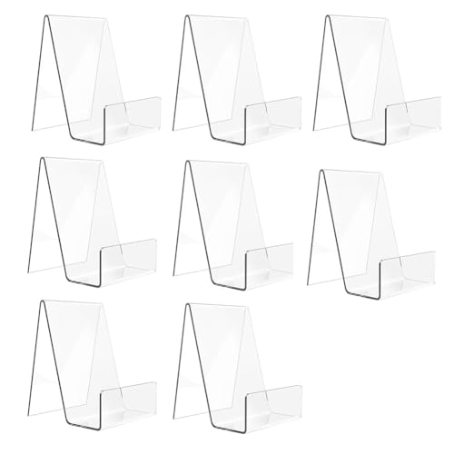 Ctwezoikmt 8 PCS Acryl Buchständer Transparenter Staffeleiständer für Buchausstellung Halter für Album, CD, Bild, Teller von Ctwezoikmt