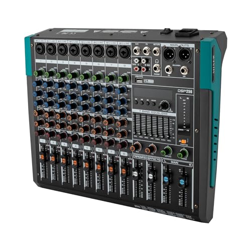 CuCummoo 8-Kanal-Audio-Mischpult, Professionelles Audio-Mischpult für KTV-Privaträume, Aufnahmestudios, Übertragungsräume,professionelle Bühnenauftritte 38 * 32.5 * 9cm von CuCummoo
