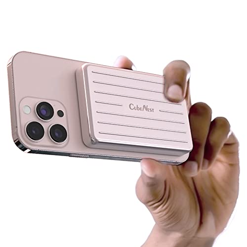 CubeNest MagSafe Wireless Powerbank kompatibel mit iPhone 12/13/14/15, AirPods und Anderen Magsafe -fähigen Geräten | 15W Externe Handyakkus | robuste Aluminiumverarbeitung | magnetische Power Bank von CubeNest