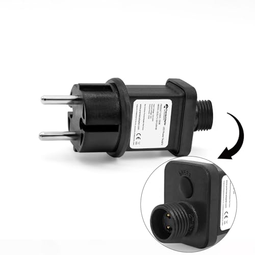 CZJUTAI LED Trafo IP44 Netzteil für Weihnachtsbeleuchtung mit Stecker - EU Stecker (Schraubsockel - Schalt-Modus - EL/FC32V3.6W) von CubePlug