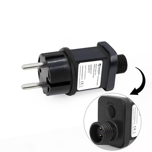 CZJUTAI LED Trafo IP44 Netzteil für Weihnachtsbeleuchtung mit Stecker - EU Stecker (Schraubsockel - Schalt-Modus - EL/FC36V12W) von CubePlug