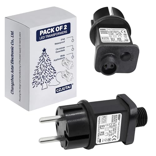 CZJUTAI LED-Transformator IP44 Stromversorgung für Weihnachtsbeleuchtung mit Stecker – EU-Stecker (Schraubsockel – Schalt-Modus – EL/FC36V12W) von CubePlug