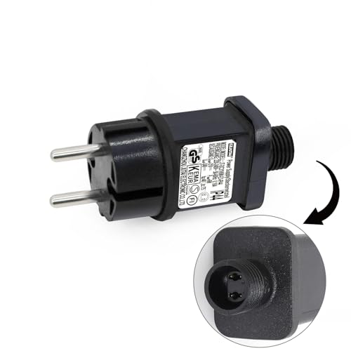 31 V 6 W LED-Transformator CZJUTAI IP44 Stromversorgung für Weihnachtsbeleuchtung mit Stecker – EU-Stecker (Schraubsockel – konstant eingeschaltet – DC31V6W) von CubePlug