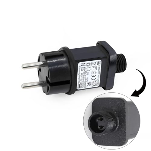 CubePlug LED Trafo CZJUTAI IP44 Stromversorgung für Weihnachtsbeleuchtung mit EU-Stecker (Schraubsockel – konstant eingeschaltet – DC4,5 V 1,35 W) von CubePlug