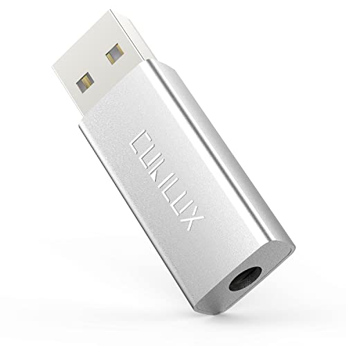 Cubilux 192KHz/24Bit USB Externe Soundkarte Kompatibel mit PS5 PS4, Mac Pro/Mini, Windows Linux Android, PC Computer Raspberry Pi, USB A auf 3,5 mm Audio Adapter 1/8" TRRS Combo Jack Kopfhörer Dongle von Cubilux