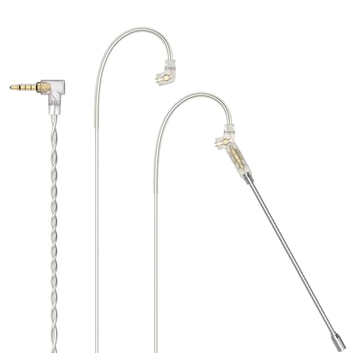 Cubilux 3,5 mm 2-Pin 0,78 mm IEM Kabel mit abnehmbarem Boom-Mikrofon, silberbeschichtete OFC Drähte für Wan'er S.G, ZS10 Pro, ZS10 Pro X, ZSN PRO, ZSX In-Ear Monitor, 1,2 Meter von Cubilux