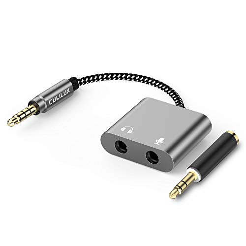 Cubilux 3,5mm auf Audio Mikrofon Adapter, TRRS auf 3,5mm TRS Mikrofon kopfhörer Splitter Kompatibel mit MacBook iPad Switch PS4 PS5 Xbox One/360 Smartphone Tablet Computer Laptop von Cubilux