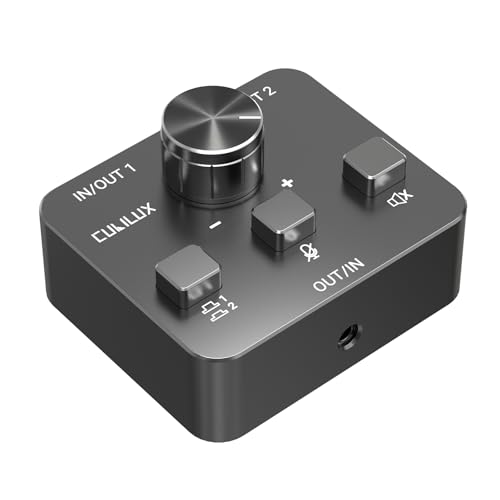 Cubilux AS-J3 3,5-mm-Audio-/Mikrofon-Umschalter mit Stummschalter, bidirektional, 2-In-1-Out oder 1-In-2-Out für PC, Laptop, Lautsprecher, Kopfhörer, Headset Cubilux AS-J3 3,5-mm-Audio-/Mikrofon-Umschalter mit Stummschalter, bidirektional, 2-In-1-Out oder 1-In-2-Out für PC, Laptop, Lautsprecher, Kopfhörer, Headset von Cubilux
