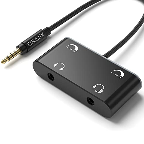 Cubilux Dual Kopfhörer Splitter mit Lautstärkeregler, Doppel Audio Buchse Adapter für 2 Personen, 3,5mm zu Dual Kopfhörer Splitter kompatibel mit MacBook Laptop Telefon Tablet MP4 MP3 von Cubilux