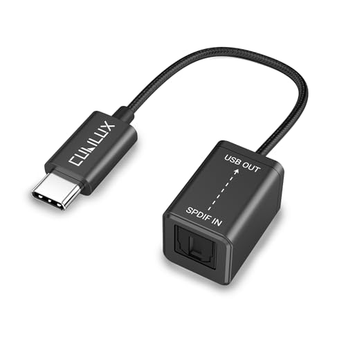 Cubilux USB C SPDIF Empfänger für Aufnahme [NUR für Stereosignal] Typ C Optischer Line-In/Eingang Adapter, TOSLINK Empfänger für iPhone 15+/15 Pro Max iPad 10 iPad Pro iPad Air 5/4 MacBook Mac iMac von Cubilux