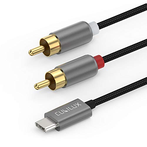 Cubilux USB C auf Cinch-Audiokabel, Typ C auf 2X RCA Audio-Kabel für iPhone 15+/15 Pro Max, iPad 10 iPad Pro iPad Air 5/4, Samsung Galaxy S24/S23/S22/S21 Ultra Z Fold/Flip 5/4/3/2,0.9m von Cubilux