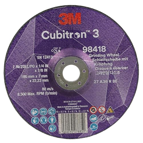 3M Cubitron 3 Schruppscheibe, 98418, 36+, T27, 180 mm x 7 mm x 22,23 mm, EN, 10/Pack, 20 Stück/VE von Cubitron