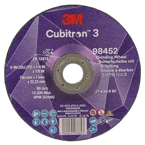 3M Cubitron 3 Schruppscheibe, 98452, 36+, T27, 150 mm x 7 mm x 22,23 mm, EN, 10/Pack von Cubitron