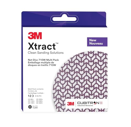 3M Xtract Cubitron II Netzscheibe 710 W, 12,7 cm, 12 Stück, Multipack Klett-Schleifscheiben, 80+, 120+, 180+, 220+, 240+, 320+, praktisch staubfrei, verschiedene Qualitäten, 88518, 20 Stück, lila von Cubitron