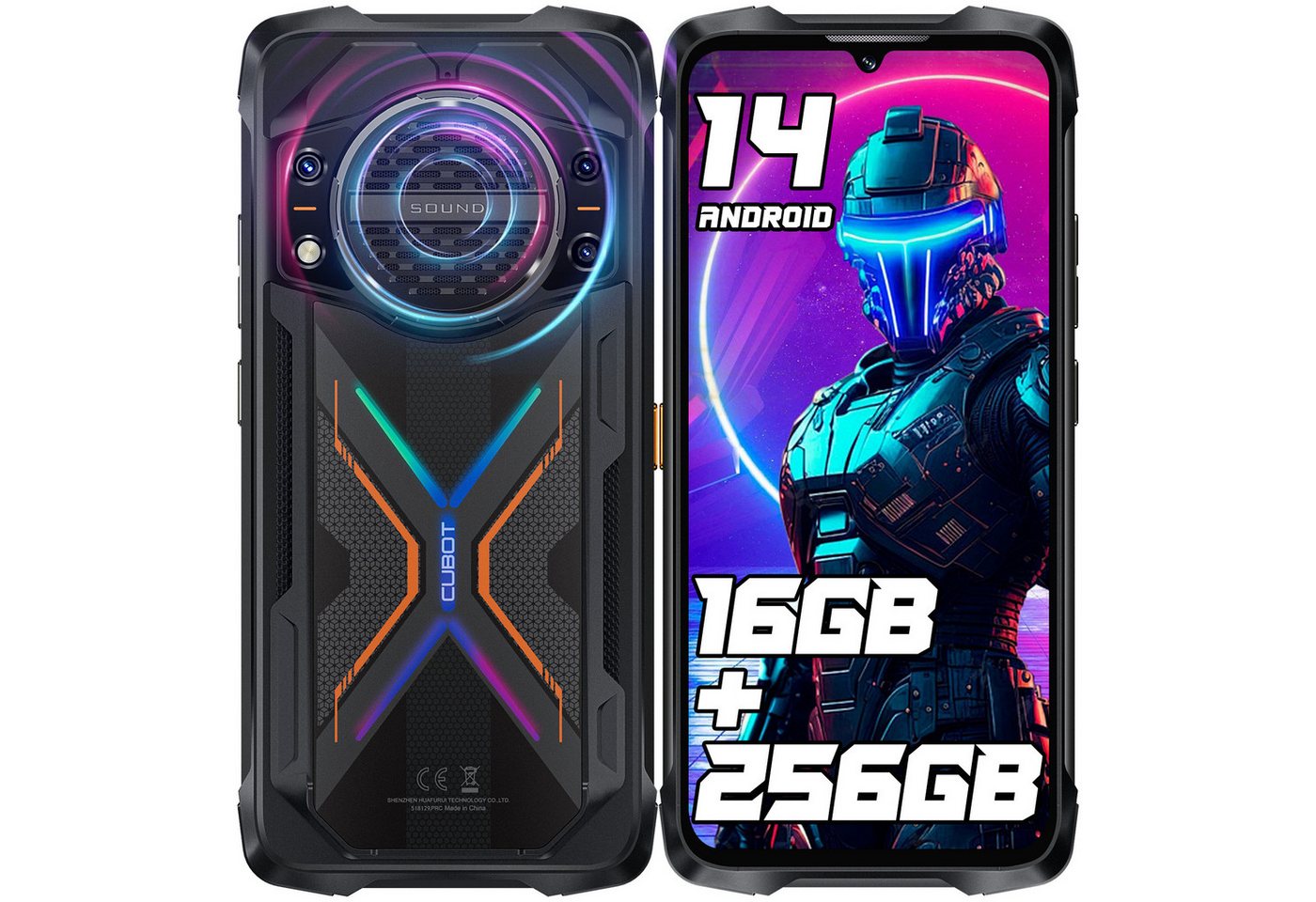 Cubot KingKong Power 3 Android 14 Smartphone (17,06 cm/6.72 Zoll, 256 GB Speicherplatz, 100 MP Kamera, 12GB RAM 256GB ROM, 10200 mAh, 33W Schnellladung, OTG, NFC, GPS, IP68) von Cubot