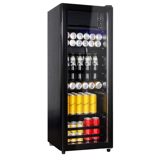 Cucina Magica Getränkekühler, Mini-Glastür für Kühlschrank mit 155 Dosen, verstellbare Regale, Getränkekühler, geeignet für Softdrinks, Bier, unverzichtbar für den von Cucina Magica