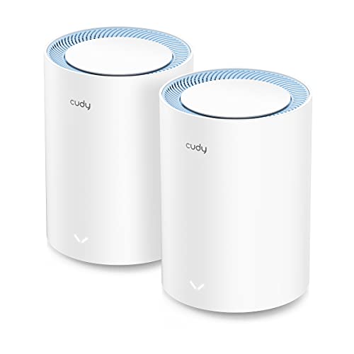 Cudy AC1200 Whole Home Mesh-WLAN-System, AC1200 Dualband-WLAN-Router, Range Extender, VPN, DNS über TLS, IPv6, DDNS, M1200 2er-Pack von Cudy