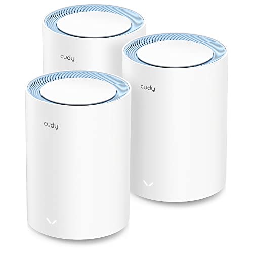 Cudy AC1200 Whole Home Mesh-WLAN-System, AC1200 Dualband-WLAN-Router, Range Extender, VPN, DNS über TLS, IPv6, DDNS, M1200 3er-Pack von Cudy