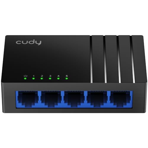 Cudy GS105D 5 Port LAN Switch Gigabit, Gigabit Switch 5-Port, 5 * 10/100/1000Mbit/s RJ45, Netzwerk Switch, LAN Verteiler, Plug & Play von Cudy