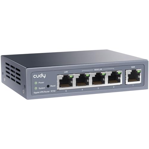 Cudy R700 Gigabit Mehrfach Wan VPN Router, 4 Gigabit Wan Ports, SMB Router, Lastausgleich, Pptp L2tp WireGuard OpenVPN IPsec Cudy R700 Gigabit Mehrfach Wan VPN Router, 4 Gigabit Wan Ports, SMB Router, Lastausgleich, Pptp L2tp WireGuard OpenVPN IPsec von Cudy