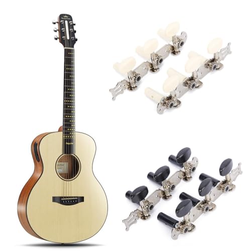 Gitarren-Mechaniken, 4 Stück klassischer Gitarren-Stimmwirbel, CuiCanfla Gitarren-Stimmwirbel 3L + 3R, Mechaniken für Gitarrensaiten, Stimmgeräte Ersatzteile für Akustikgitarren von CuiCanfla