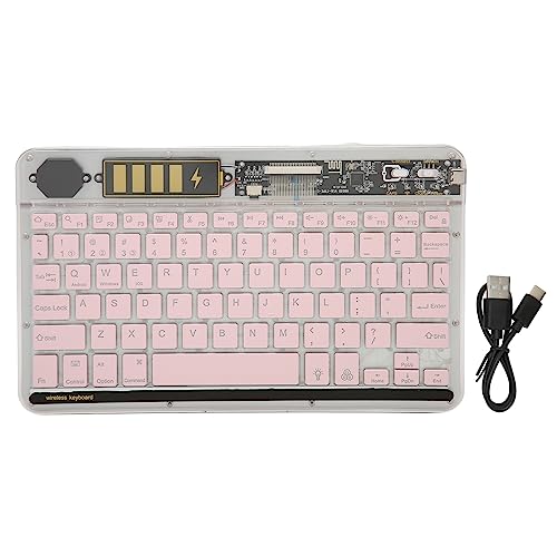 10-Zoll-Bluetooth-Tastatur für MAC, Kabellose Tastatur für PC, Tablet, Telefon, Computer, Tragbare Tastatur für Mehrere Geräte, Kompatibel mit IOS, Android und Windows (PINK) von Cuifati