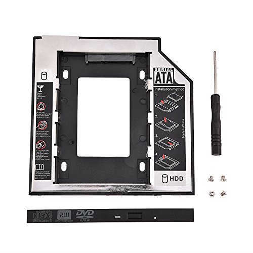 2,5-Zoll-SATA I II III-Festplatten-CD/DVD-ROM-Halterung, kompatibel mit 13-poligem (6 + 7) 9,5 mm dickem Festplatten-/SDD-Anschluss, für Lenovo ThinkPad/Asus/Acer/HP/Dell/Toshiba/Samsung/Hasee/Sony von Cuifati