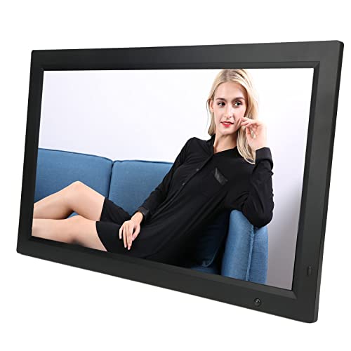 22-Zoll-Digital-Bilderrahmen, HD-Multifunktions-Smart-Fotorahmen mit Fernbedienung, Musik-Fotorahmen mit Körpererkennung, Einstellbare Helligkeit, Support-Uhr-Kalender-Wecker von Cuifati