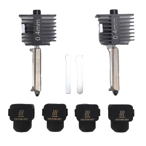 2er-Pack Hotend-Druckkopf-Extruder-Kit, Hochtemperatur-0,4-mm-Düsenersatz aus Gehärtetem Edelstahl mit 4-teiliger Silikonabdeckung, Druckkopf-Extruder-Hot-End-Kit für 3D-Drucker 2er-Pack Hotend-Druckkopf-Extruder-Kit, Hochtemperatur-0,4-mm-Düsenersatz aus Gehärtetem Edelstahl mit 4-teiliger Silikonabdeckung, Druckkopf-Extruder-Hot-End-Kit für 3D-Drucker von Cuifati