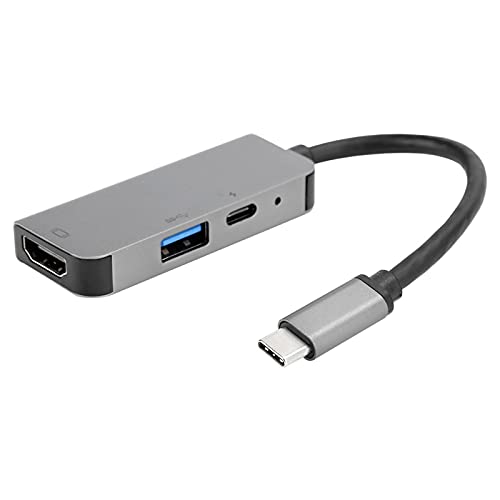 3-in-1-USB-Hub-Adapter, USB-Dockingstation Typ C HDMI-USB-Schnittstelle Ladeanschluss Multifunktionssplitter für Laptops mit starker Kompatibilität von Cuifati