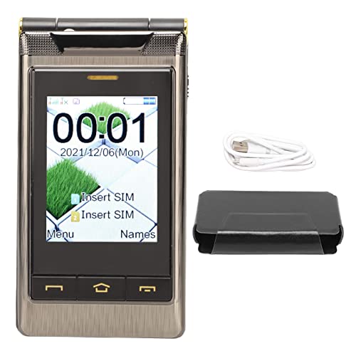 3G-GSM-Mobiltelefon, 3.0-In-Flip-Seniorentelefon für ältere Menschen, Dual-SIM-Handy mit SOS/Big Button/Clear Call / 8 Familiennummern, Langes Standby (Anlauffarbe) von Cuifati