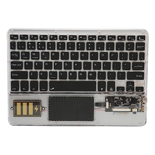 Acryl-Tastatur, Kabellos, mit Punk-Tastenkappe für Mac, Multi-Geräte-Bluetooth-Tastatur für PC, Tablet, Telefon, Computer, Kompatibel mit IOS Android Windows (Black) von Cuifati