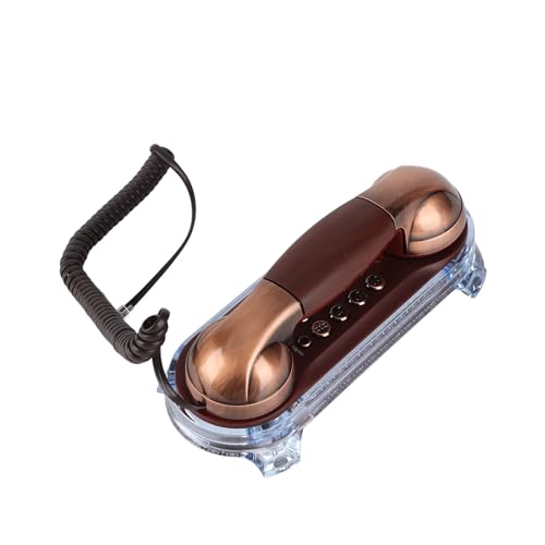 Antikes Vintage Retro Ergonomisches Wandtelefon Humanisiertes schnurgebundenes Telefon Festnetz-Modetelefon für das Home Hotel Metalltextur & Verschleißfestigkeit (Rotes Kupfer) von Cuifati