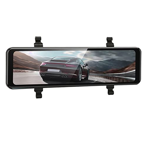 Auto-Spiegel-Videokamera Vorne und Hinten, 4K-Spiegel-Dashcam 11 Zoll mit GPS-Einheit, Rückfahrkamera, FHD-Voll-Touchscreen mit Loop-, G-Sensor, Parkmonitor von Cuifati
