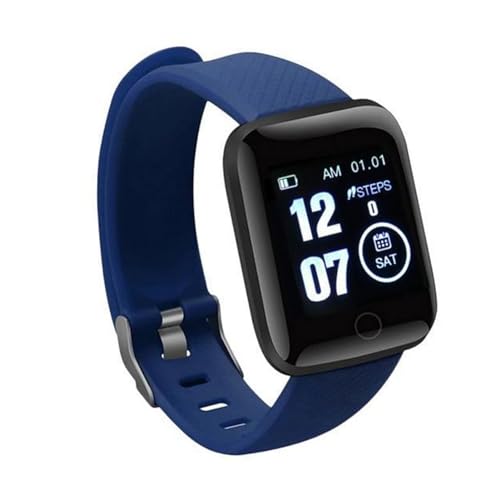 Cuifati 1,3-Zoll-Smartwatch fürIOS, Wasserdichter Fitness-Tracker, Schrittzählung, Musikwiedergabe, Anruferinnerung, Nachrichtenerinnerung, Stilvolles Design, wasserdichte IP67-Uhr (Blue) von Cuifati