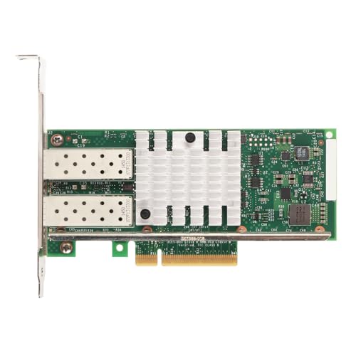 Cuifati 10 Gbit/s PCIe-Netzwerk Karte, Stabile Übertragung, Weithin Kompatibel, Plug and Play, 2 SPF-Anschlüsse, Kühl für Desktop-Computer, Workstation, Server von Cuifati