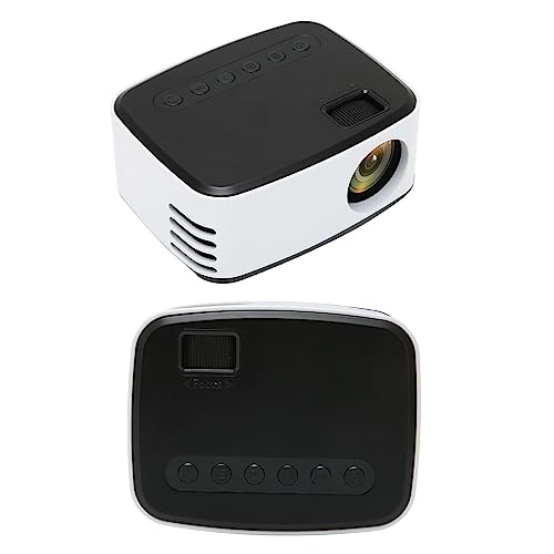 Cuifati 1080P HD-Miniprojektor mit Kabelloser Bildschirmprojektion, Mehreren Anschlüssen, Integrierten Lautsprechern, Tragbar und Leicht, Unterstützt IOS und (EU-Stecker 100-240 V) von Cuifati