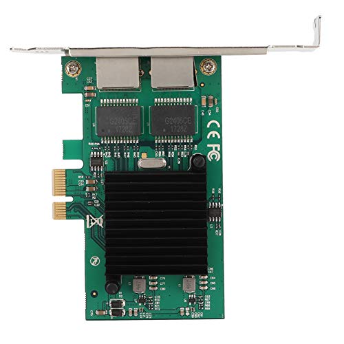 Cuifati 143 Netzwerkkarte, PCI-E X1 1000-Mbit/s-Gigabit-Netzwerkkarte mit Zwei Ports Ethernet-Karte Netzwerkadapterkarte, Übertragungsrate Bis zu 1000 Mbit/s mit CD und Halterung von Cuifati