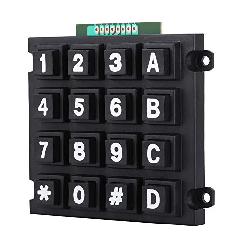 Cuifati 16-Botton-Tastaturmodul, Tastaturmodule mit 16 Tasten 4x4-Drucktasten Externe Große Tastatur, 4 * 4-Tasten-Design, Kleine Größe und Hohe Qualität für Einzelchip-Mikrocontroller von Cuifati