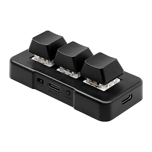 Cuifati 3-Tasten-Tastatur, Kabel Einhändige Mechanische RGB-Gaming-Tastatur DIY Programmierbare Makro-Tastatur, Plug-and-Play, USB-Gaming-Tastatur OSU HID-Programmierung Makro-Tasten von Cuifati
