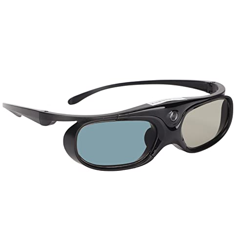 Cuifati 3D-Brille, LCD-Brille Weitwinkel 178° Hohe Lichtdurchlässigkeit/Hoher Kontrast Filmobjektiv Echte 3D-Betrachtung Wiederaufladbare Intelligente 3D-Brille für Heimkino/Kino (Schwarz) von Cuifati