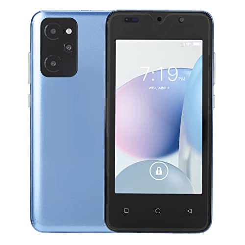 Cuifati 4,66-Zoll-9i-Handy ohne Sperre, Android-Smartphone mit FHD-Band-Bildschirm, 512 MB RAM 4 GB ROM-Handy, FACE ID, Dual SIM Triple Camera WiFi BT FM (Hellblau) von Cuifati