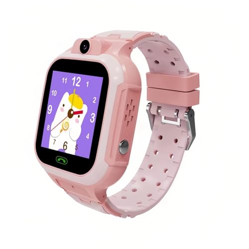 Cuifati 4G Kinder Smart Watch GPS Tracker, IP67 wasserdichte 1,44-Zoll-Touchscreen-Smartwatch mit 2-Wege-Voice-Videoanruf, SOS-Schulmodus, Schrittzähler, WiFi-Alarmkamera, (Rosa) von Cuifati
