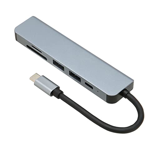 Cuifati 6-in-1-USB-C-Dockingstation für Laptops, mit HDML, USB3.0, USB2.0, PD, SD, TF, 4K-30-Hz-HD-Ausgang, USB-C-Hub, Kompatibel für MacBook, Dell, HP, Lenovo von Cuifati