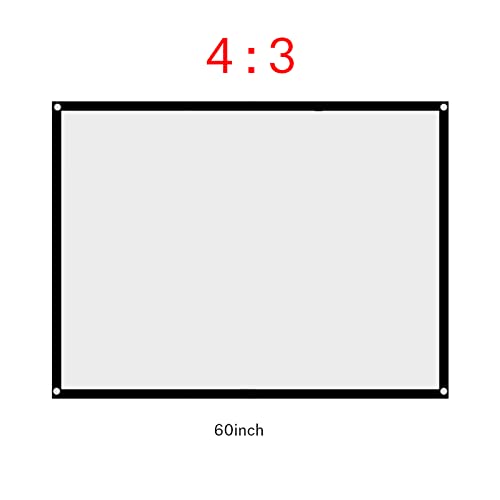 Cuifati 60-100 Zoll Tragbare, Faltbare, Knitterfreie Weiße Projektor-Vorhangleinwand 4:3 mit Schwarzer Kante, Aufhängelöchern, Geeignet für Outdoor-Campingfilme, Open-Air-Kino (60 Zoll) von Cuifati
