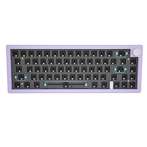 Cuifati 67 Tasten DIY Mechanische Tastatur mit Knopf, RGB Wireless Hotswap-Tastatur-Kit, DIY 65% Tastatur Austauschbarer MX-Schalter 5Pin/3Pin, BT 5.0/2.4G Wireless/Typ C Verkabelt (Lila) von Cuifati