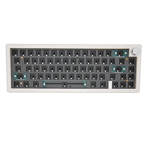 Cuifati 67 Tasten DIY Mechanische Tastatur mit Knopf, RGB Wireless Hotswap-Tastatur-Kit, DIY 65% Tastatur Austauschbarer MX-Schalter 5Pin/3Pin, BT 5.0/2.4G Wireless/Typ C Verkabelt (Weiss) von Cuifati